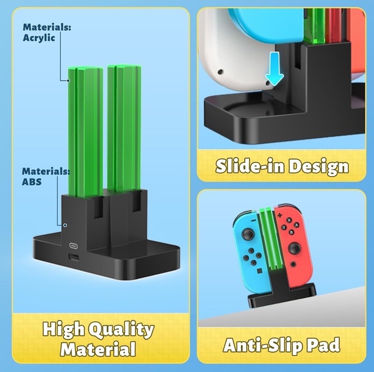 Charging Dock Compatible Nintendo Switch Joy Con & OLED Model Controller