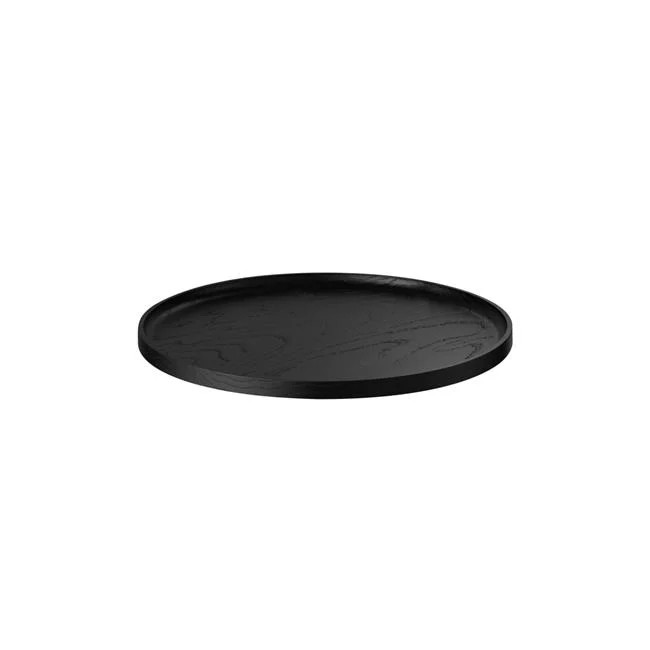 Blomus 64550 OKU Oak Round Tray - Black - Medium