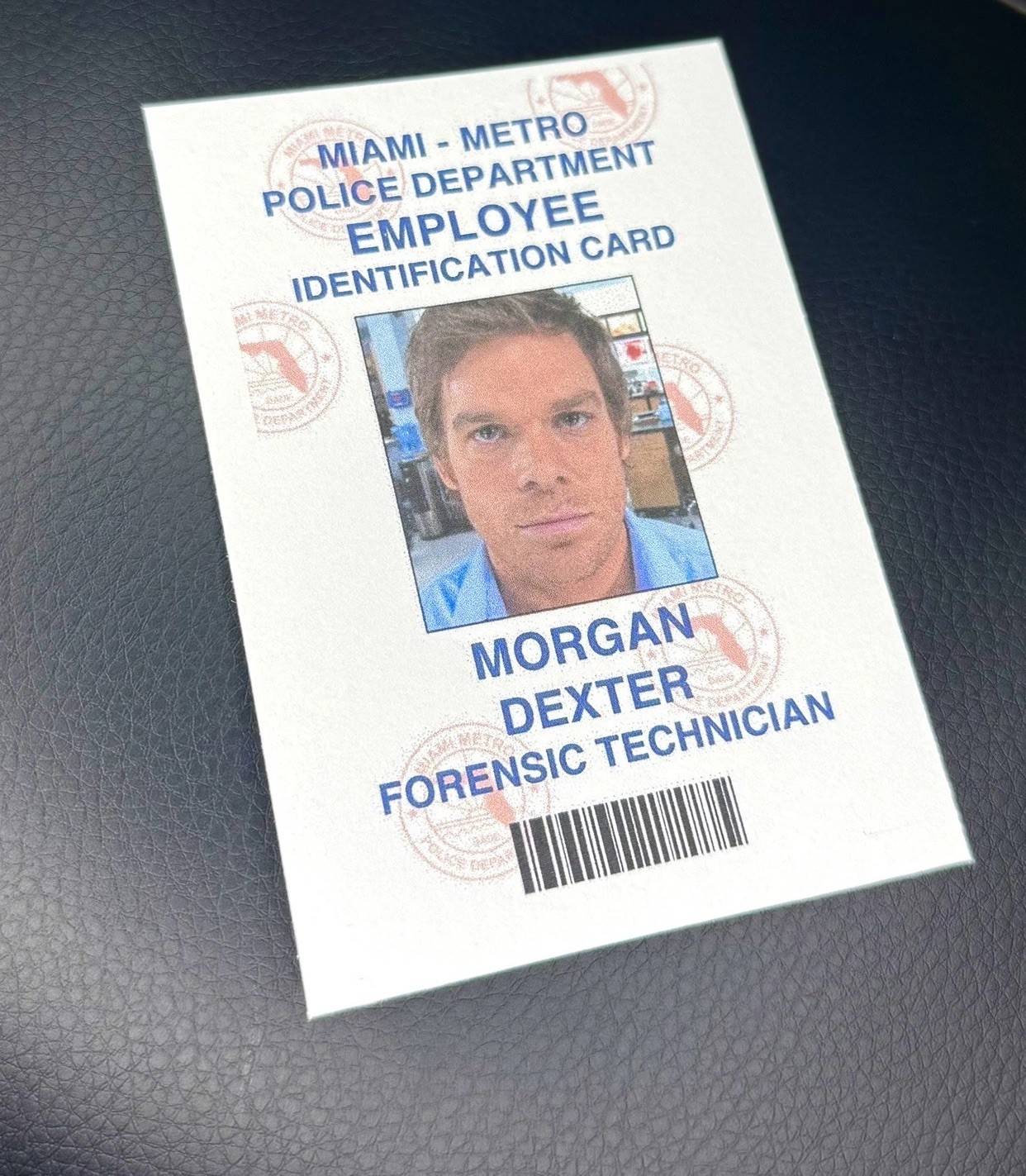 Dexter Morgan ID badge Miami metro Michael c hall “Hello Dexter Morgan”