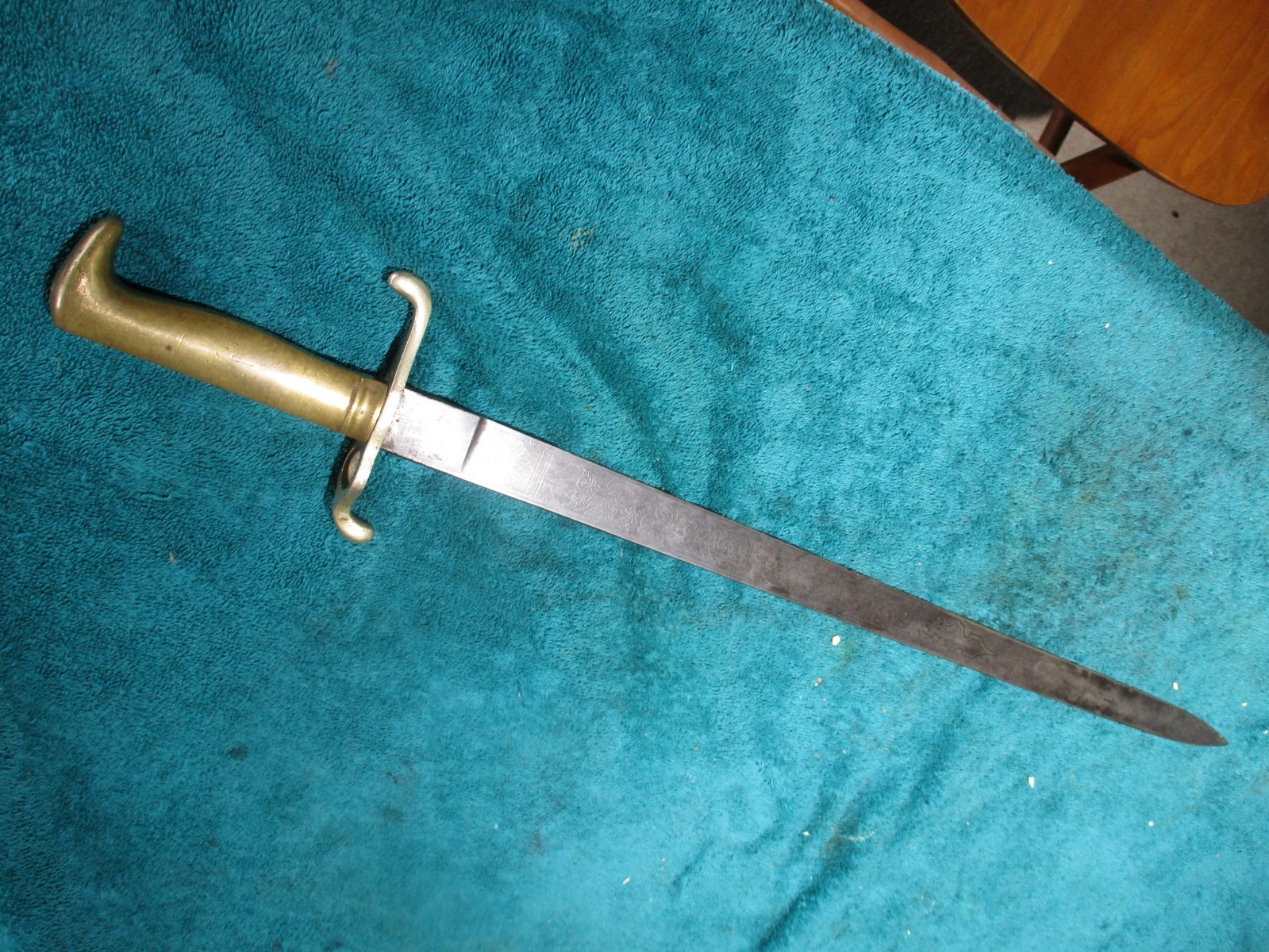 Imperial German M 1871 Cadet Bayonet with Blade Etchings