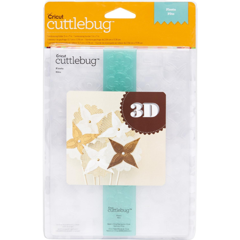Cricut Cuttlebug 5"x7" Embossing Folder/Border Set Fiesta 3D