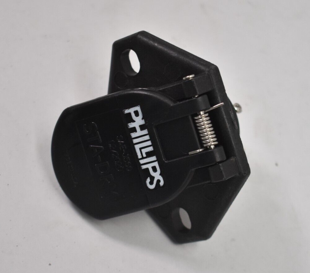 Phillips 7 Pin Wire INsert Waterproof Socket 2 Hole Mount 16-720 Black White