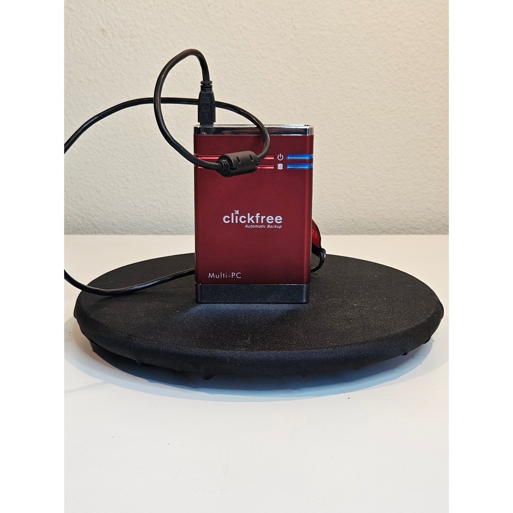 Clickfree Multi-PC Automatic Backup 250GB External Hard Drive Red HD225 Untested