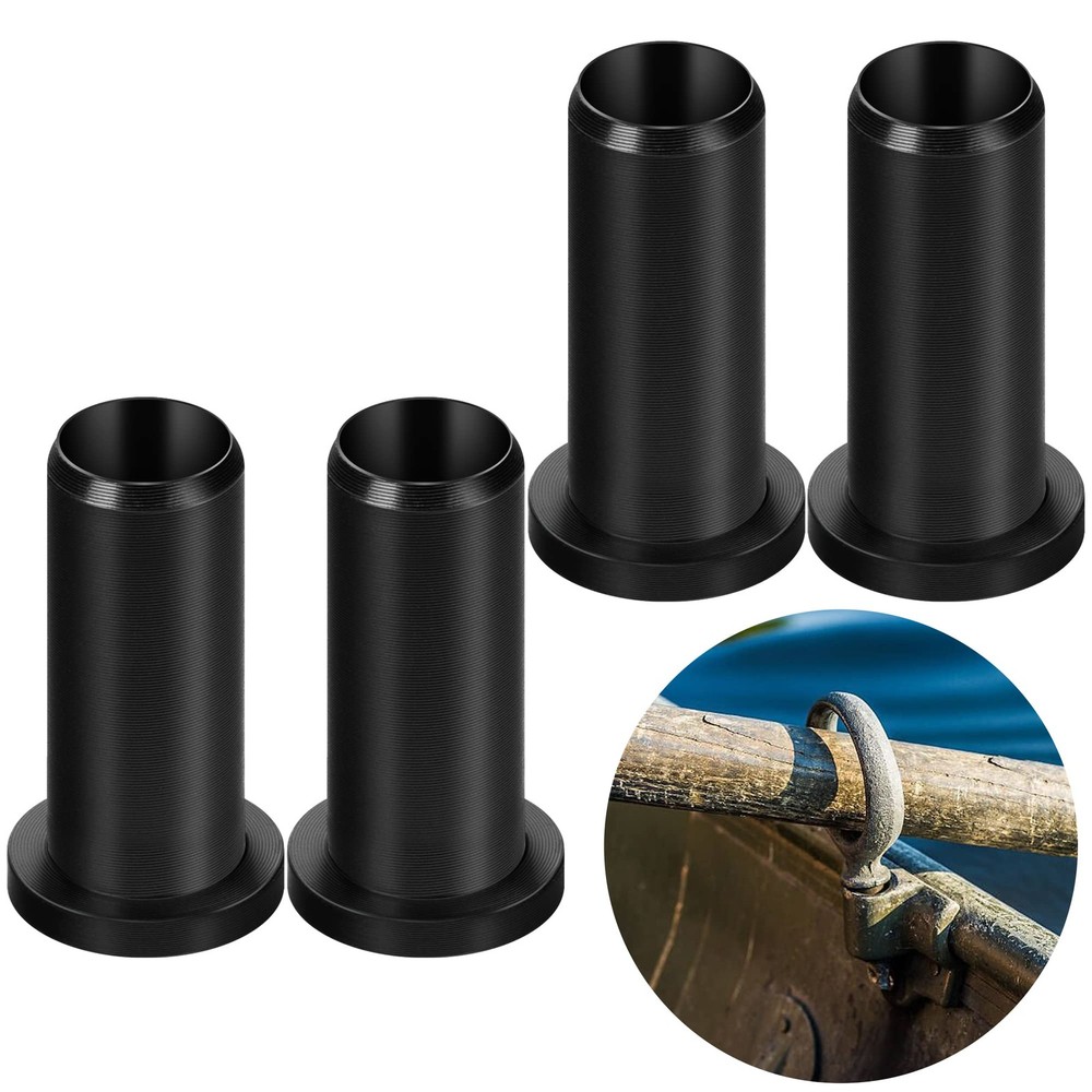 Watayo 4 PCS Oar Lock Socket Insert -1/2" Oarlock Bushing -Nylon Black