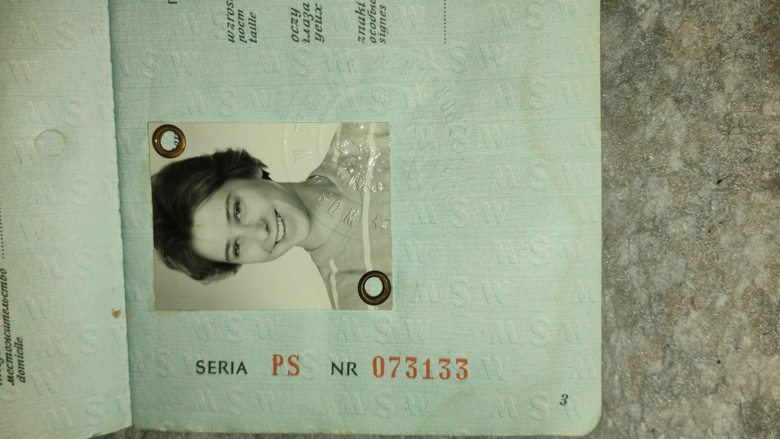 VINTAGE PASSPORT POLAND 1989 TRAVEL TEEN 14 Y.O