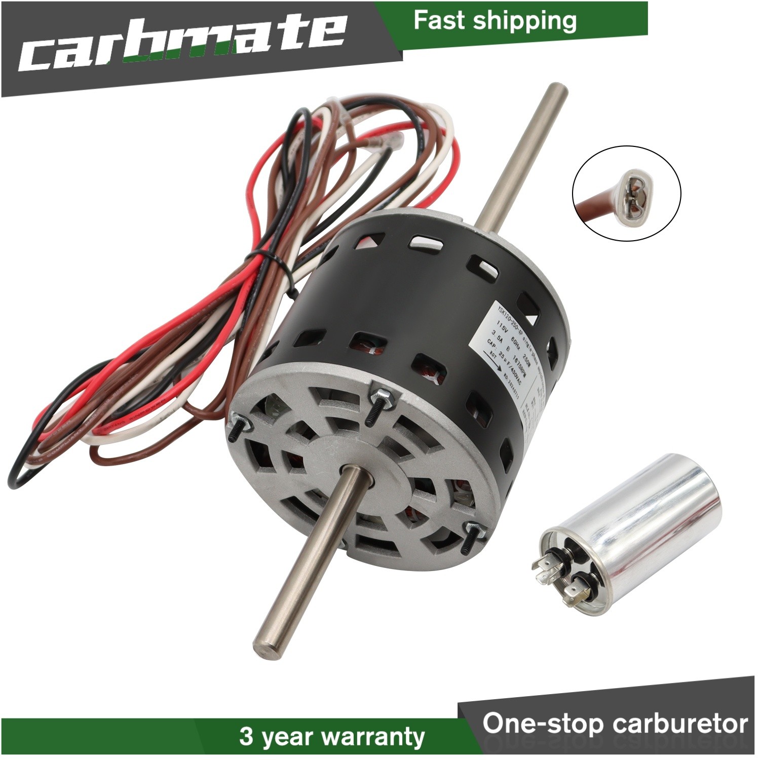 Fan Motor 1/3 HP 115 Volts 3.4 Amps For Fasco And Coleman 7855MVA-A11U D1092