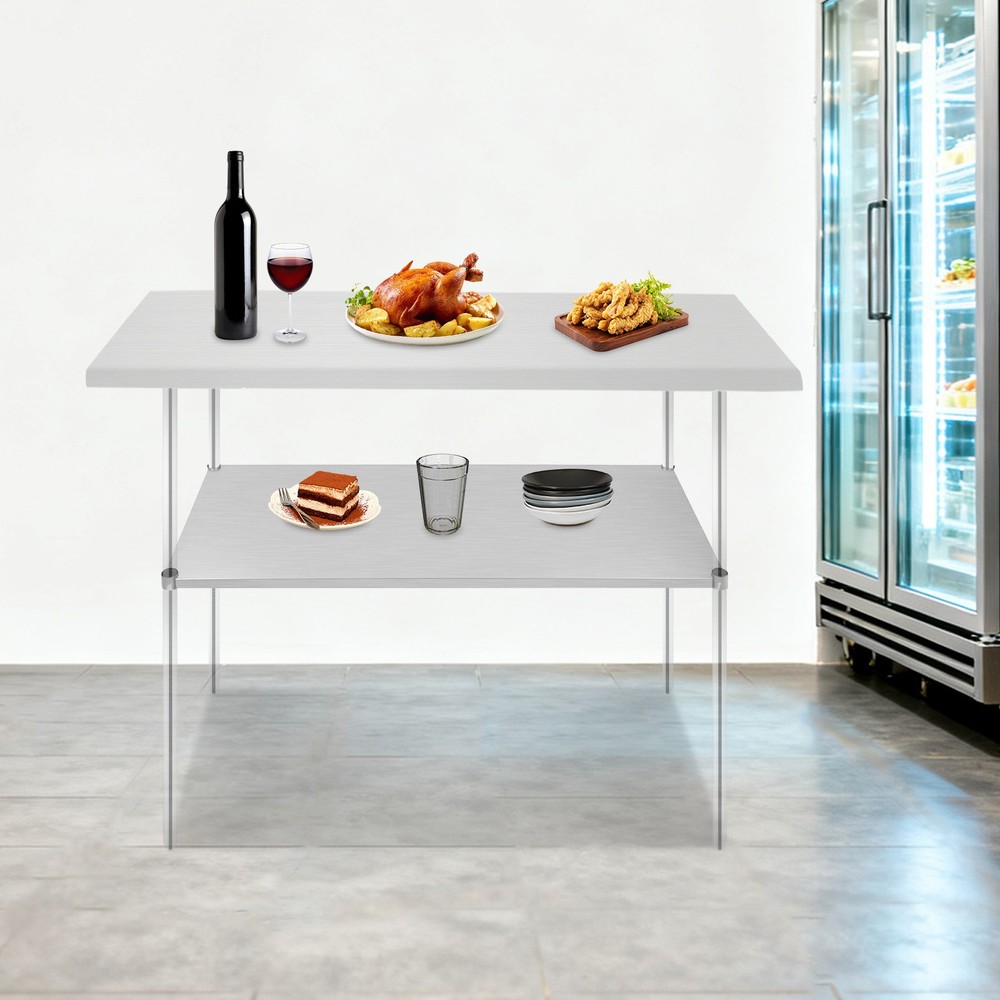 Work Table Under Shelf Stainless Steel Adjustable Lower Shelf for DuraSteel