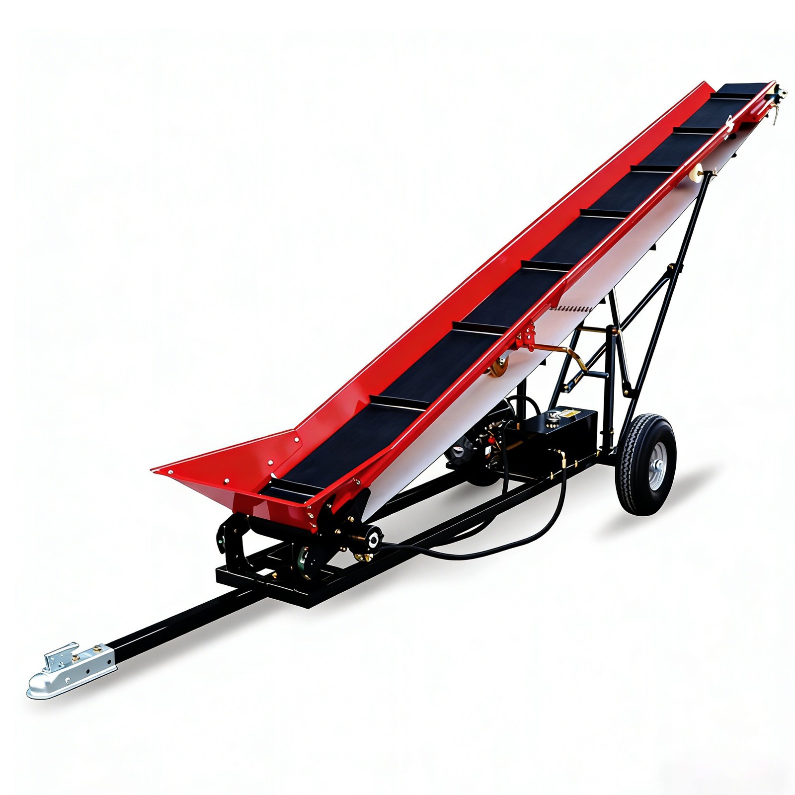 12" Firewood Conveyor 6.5HP Gas Powered 118in Lift Height Belt Log Elevator