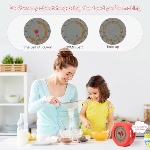 Digital Visual Timer for Kids with Protective Case Theme 299 Minute Tomato