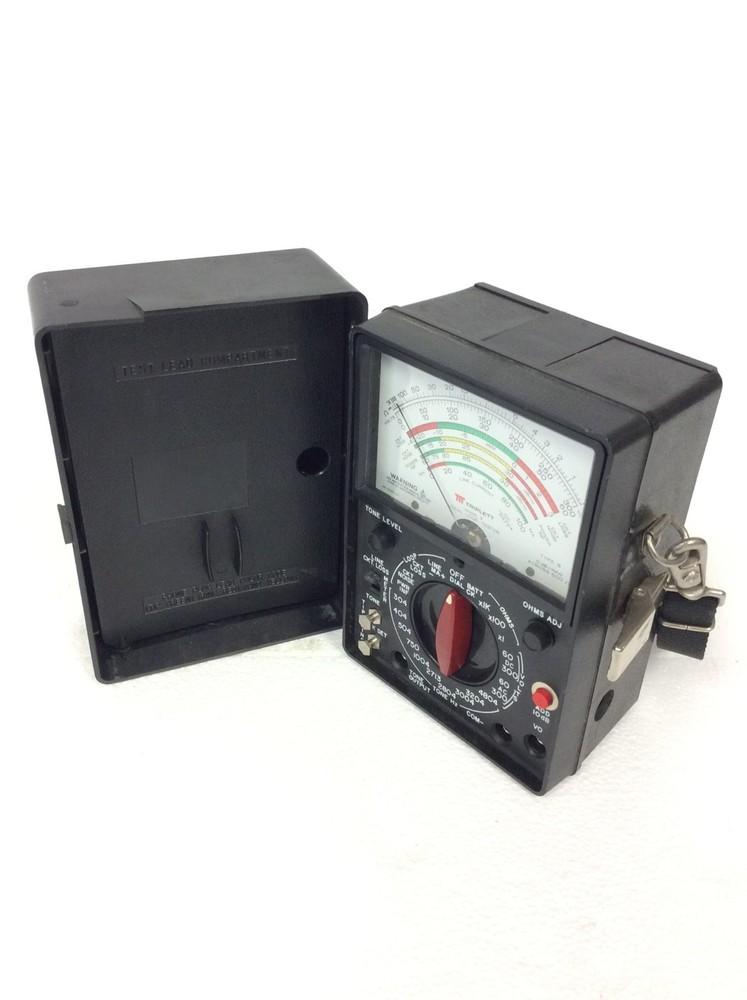 Vintage Triplett Model 3 Local Loop Tester Multi Meter With Leads, WORKING