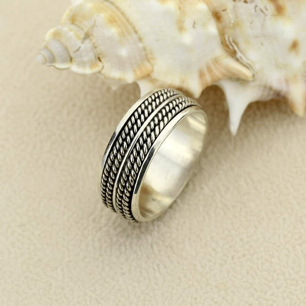 Spinner New Designed Ring Solid 925 Sterling Silver Band Handmade Ring All Size