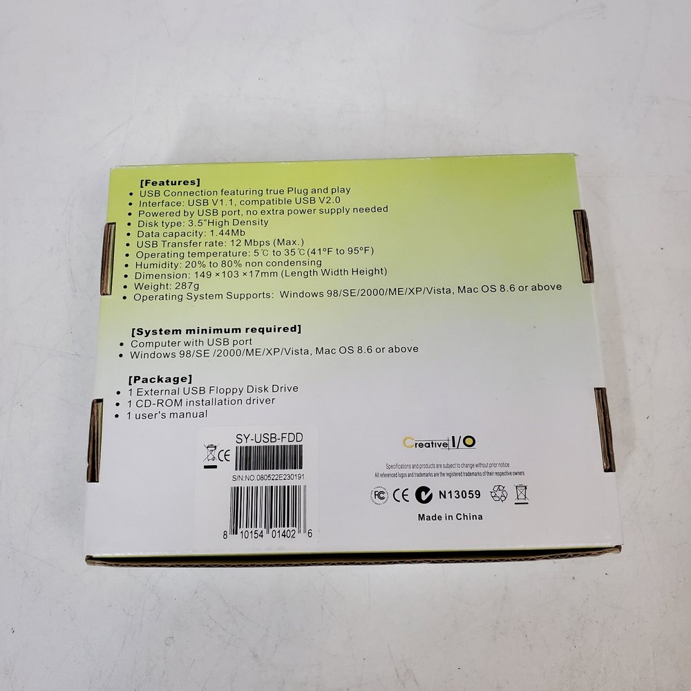 USB 2.0 External USB Floppy Drive New