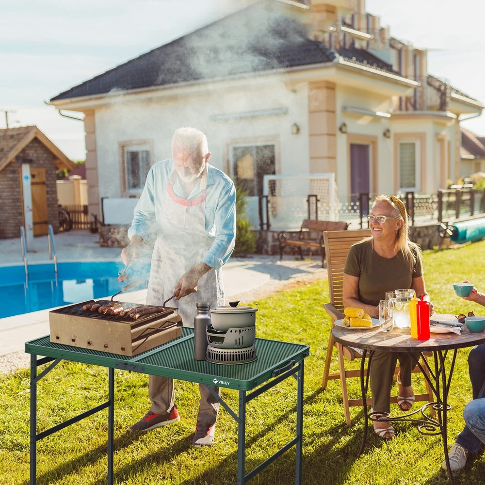 VILLEY 3-ft Portable Camping Table Grill Folding Table Lightweight Camping Table