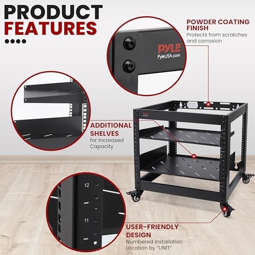 Pyle 10U Advanced Open Frame Server Rack