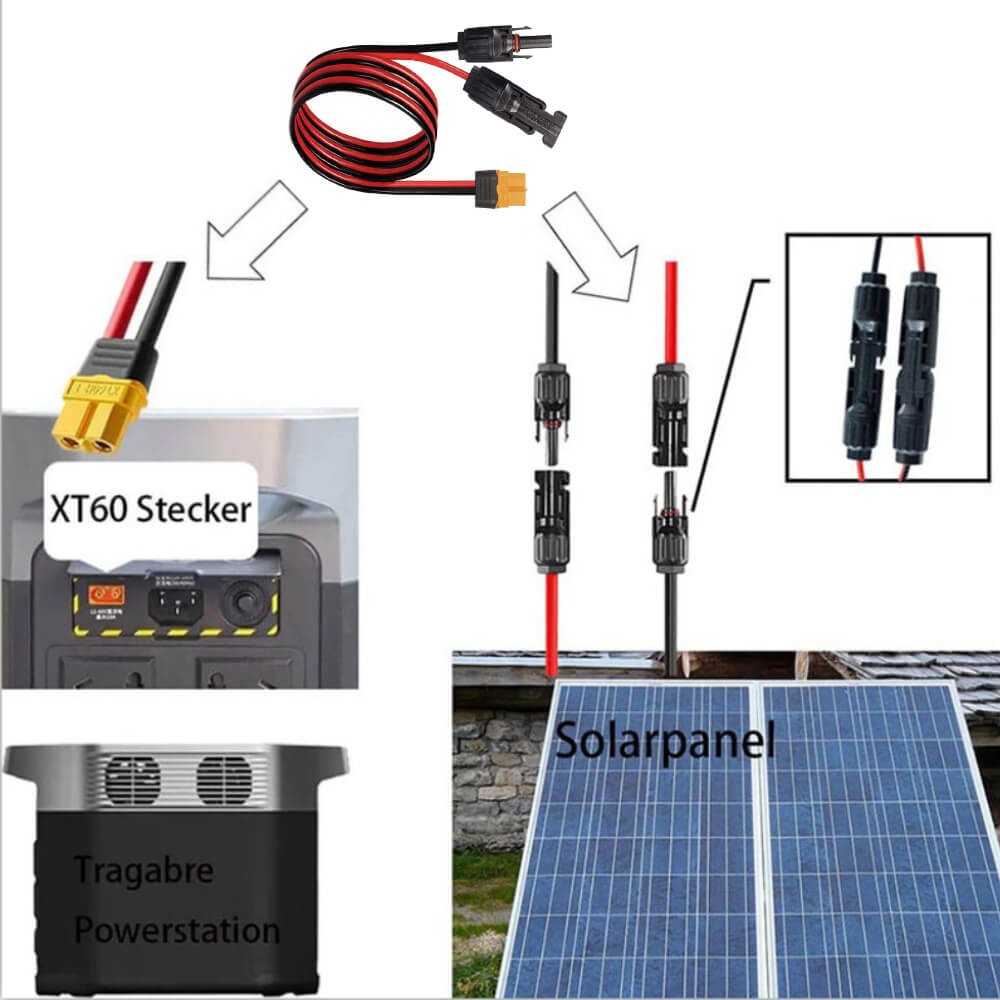 Connecting Cable 12AWG XT60I Female Solar Panel Connection Cable Charging Cable