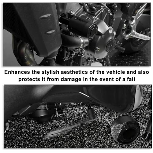 Black Motorcycle Frame Sliders - Falling Crash Protector Guards