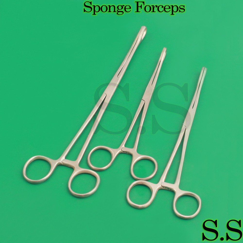 Sponge Forceps 6" 7" 10" Straight Serrated SUrgical Instruments