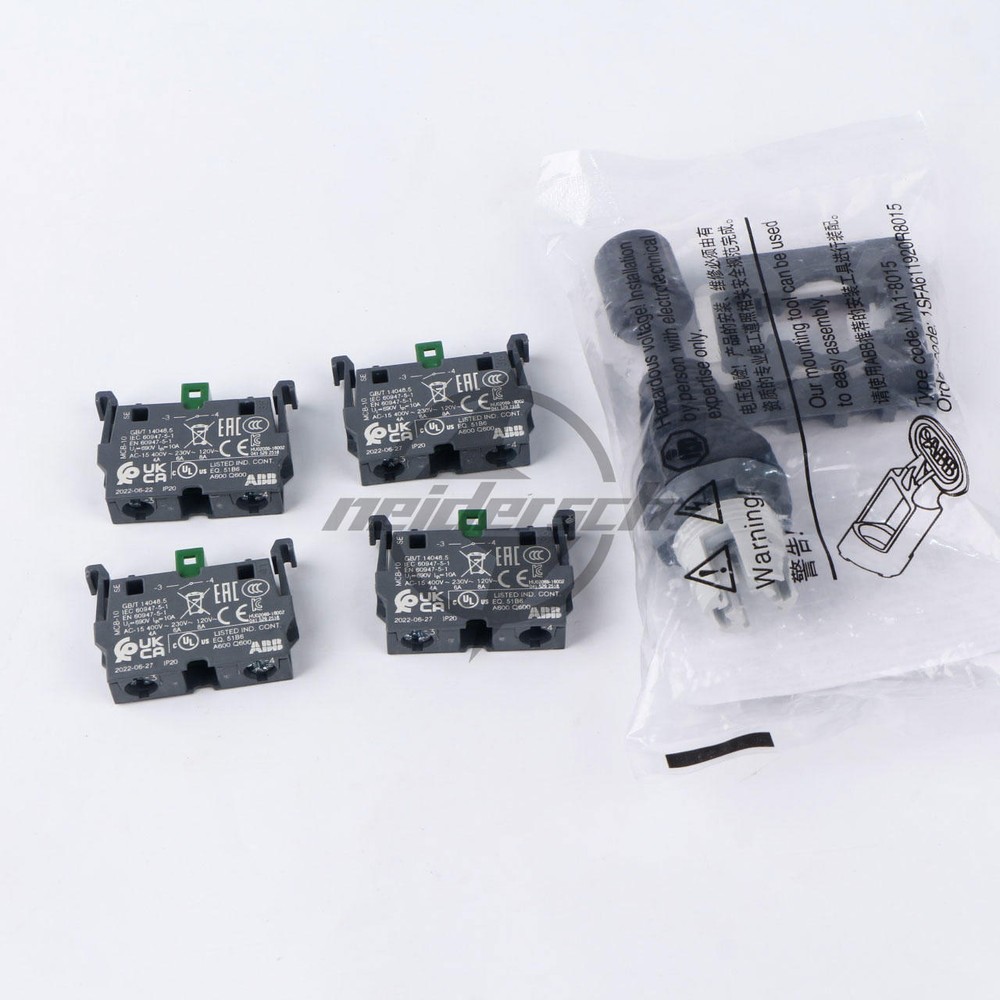 1x ABB Control Joystick Switch MJS6-40B with 4 MCB-10 Contacts Reset Type