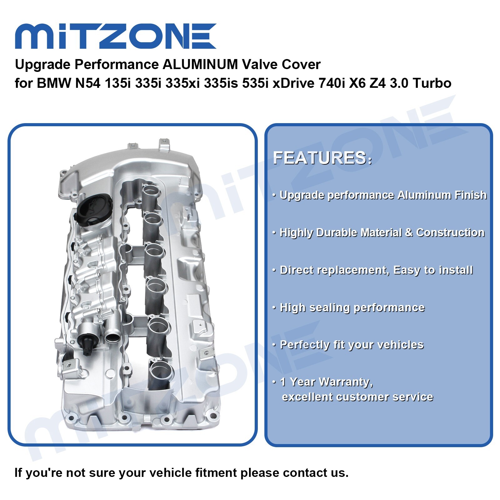 ALUMINUM Valve Cover for BMW N54 135i 335i 335xi 335is 535i xDrive 740i X6 Z4🚗