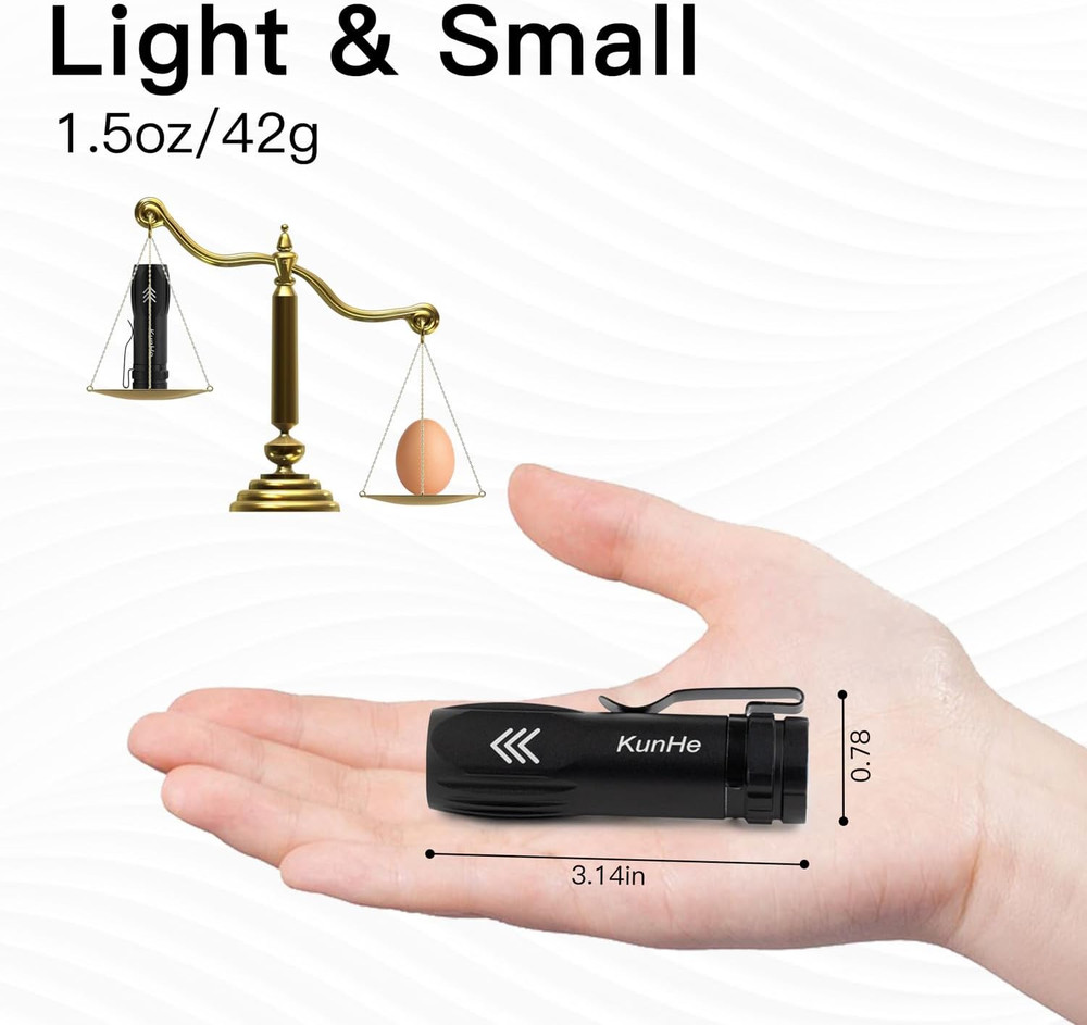 5 Pack Mini Flashlight Rechargeable Bulk USB-C Small High Lumen Flashlight Clip-