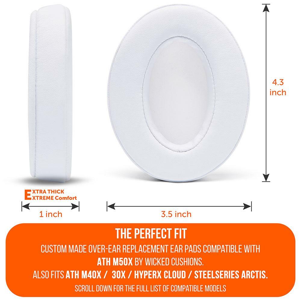 Wicked Cushions Replacement Ear Pads For Audio Technica ATH M50X - Black