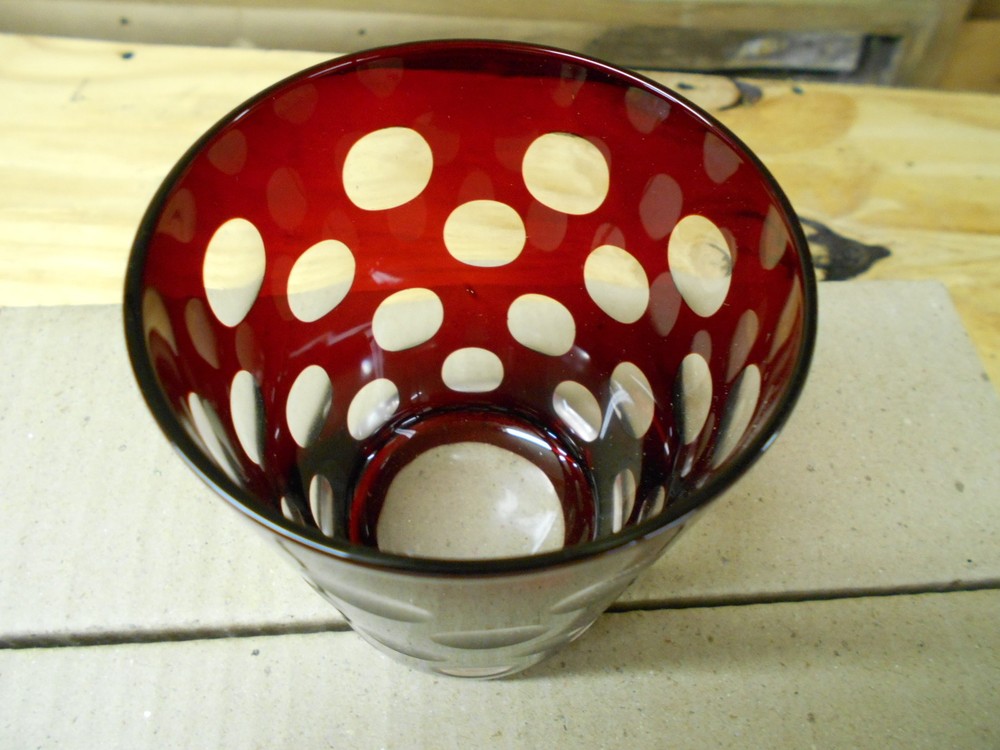 Set Of 6 Ruby Coin Spot Glasses