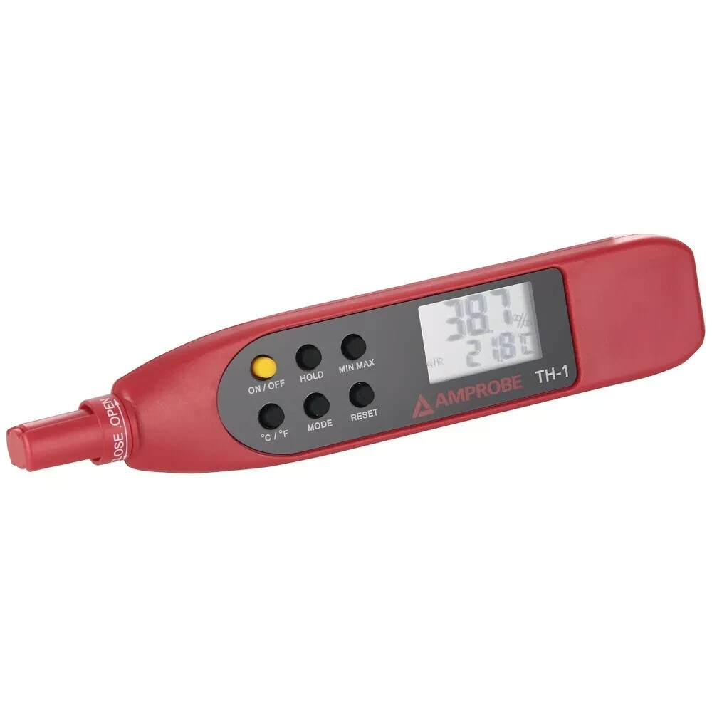 Amprobe TH-1 Compact Probe Style Relative Humidity Meter Dual display
