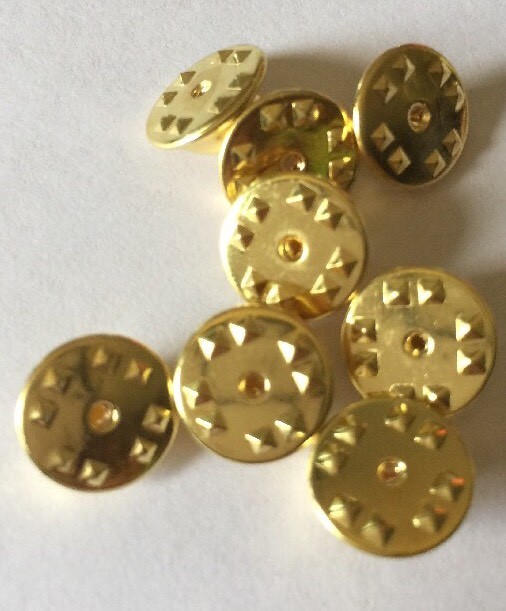 25 Pin Back Clasps butterfly clutch brass new condition frogs keepers