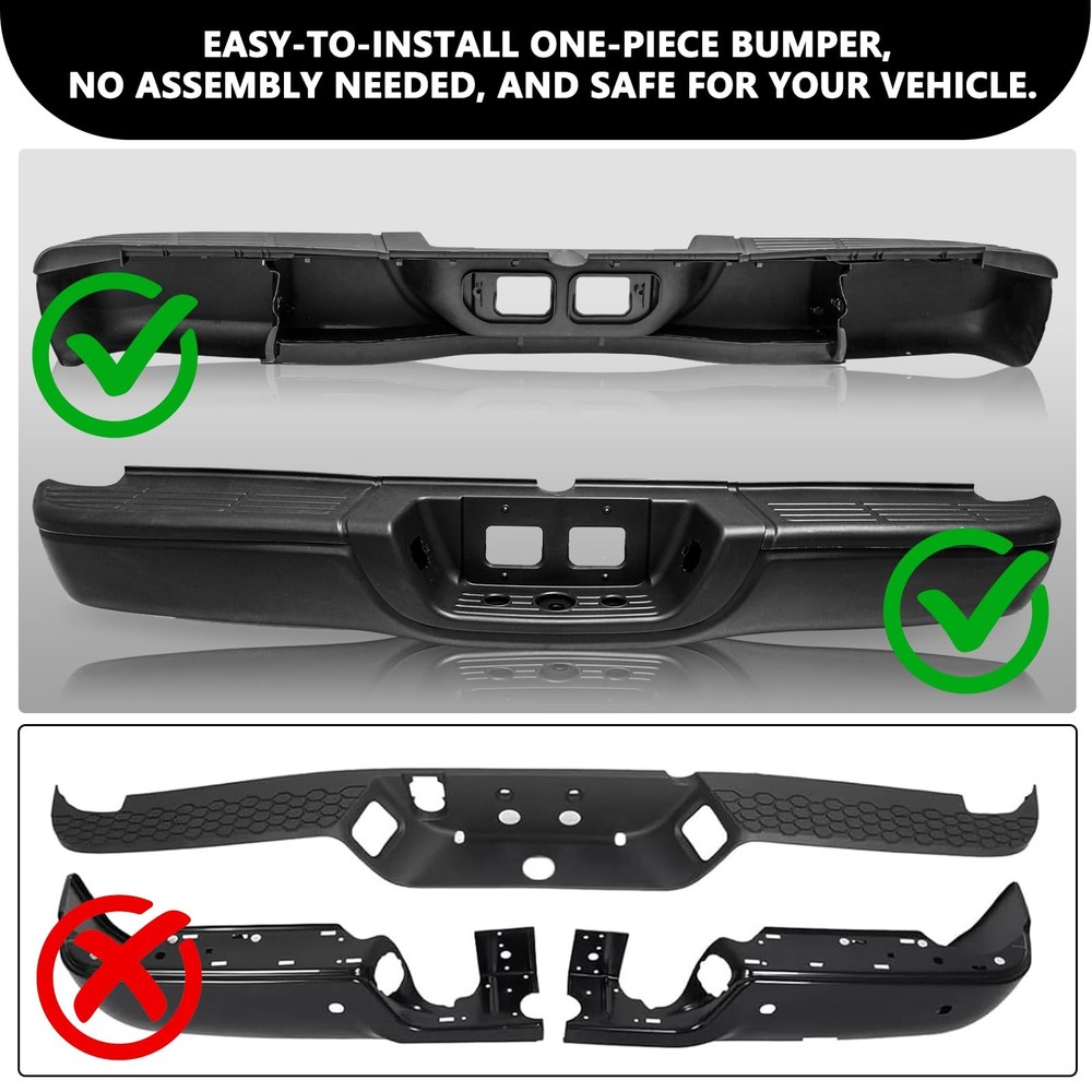 Rear Step Bumper Assembly 2000-2006 Tundra Step Pad Fleetside Black