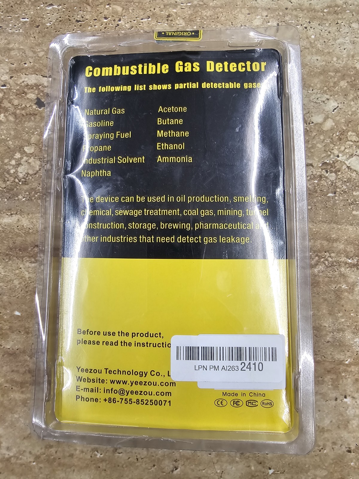 Y201 Portable Methane Propane Combustible Natural Gas Leak Sniffer~NEW~SEALED