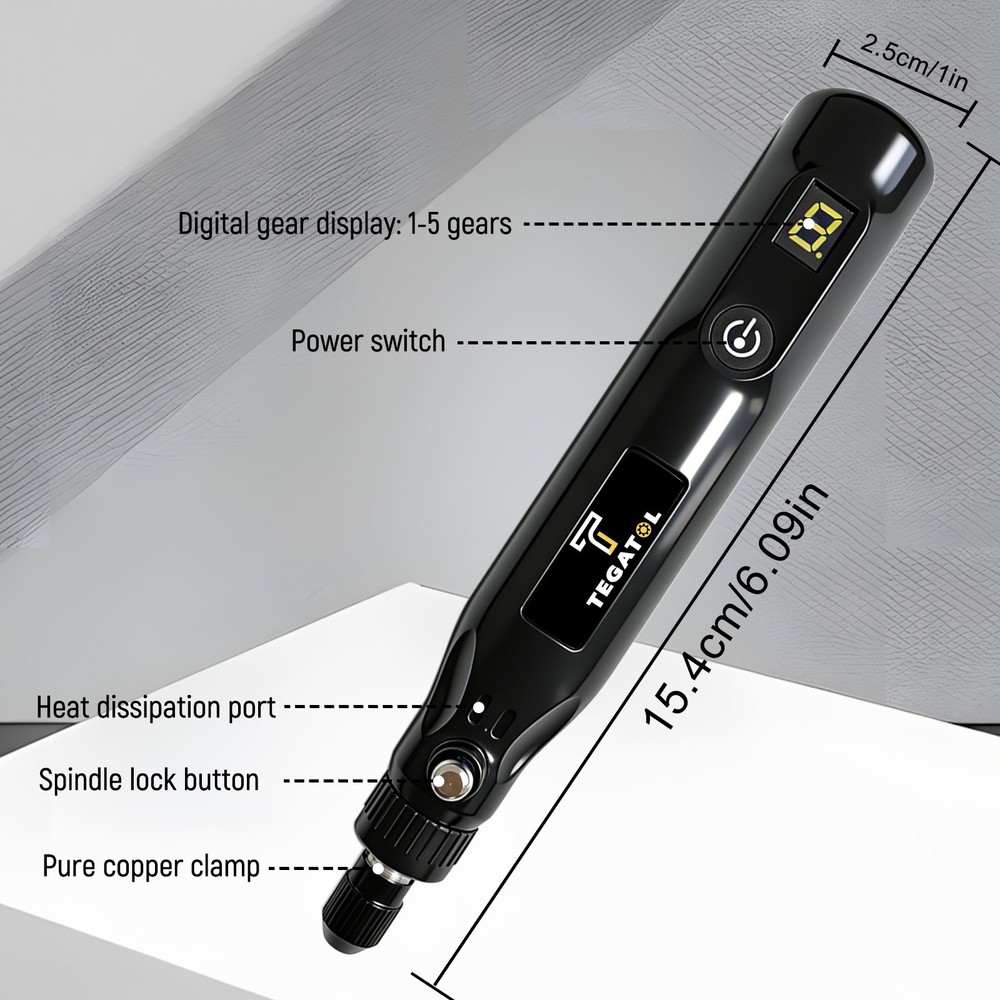 Cordless rotary tool kit, 5-speed work screen display sander,