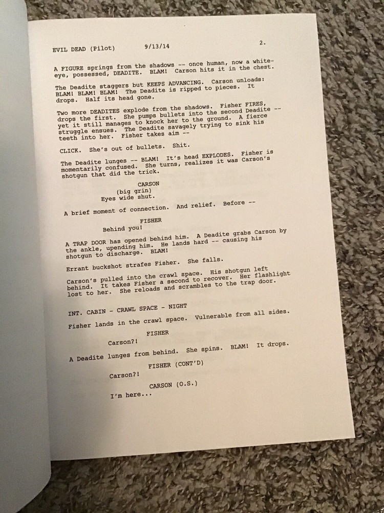 Ash vs. Evil Dead TV Studio Script 9/13/2014 Bruce Campbell Ray Santiago