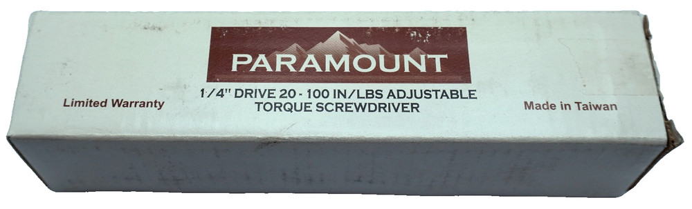 Paramount 20 to 100 In/Lb. Adjustable Torque Limiting Screwdriver