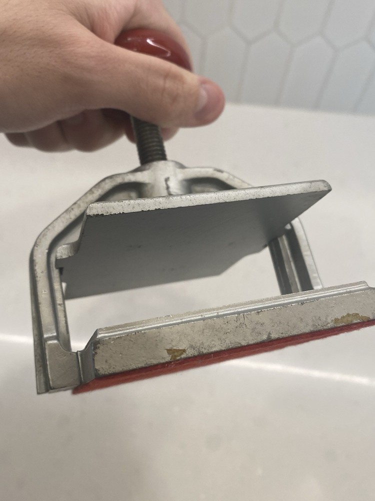 Vintage Thor White Ace Stamp Press Clamp With Red Knob