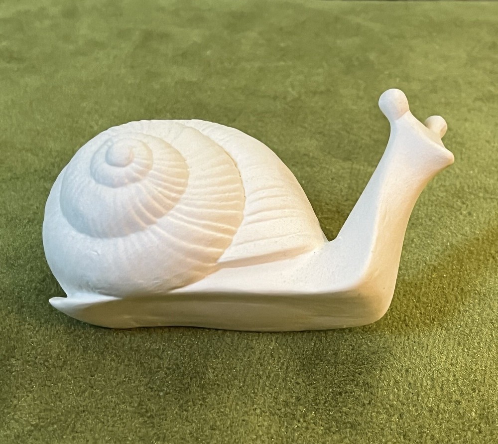 Ceramic Bisque-Unpainted 4” Small-SOLID -1/2 lb. SNAIL Statue-Ready 4 U To Paint