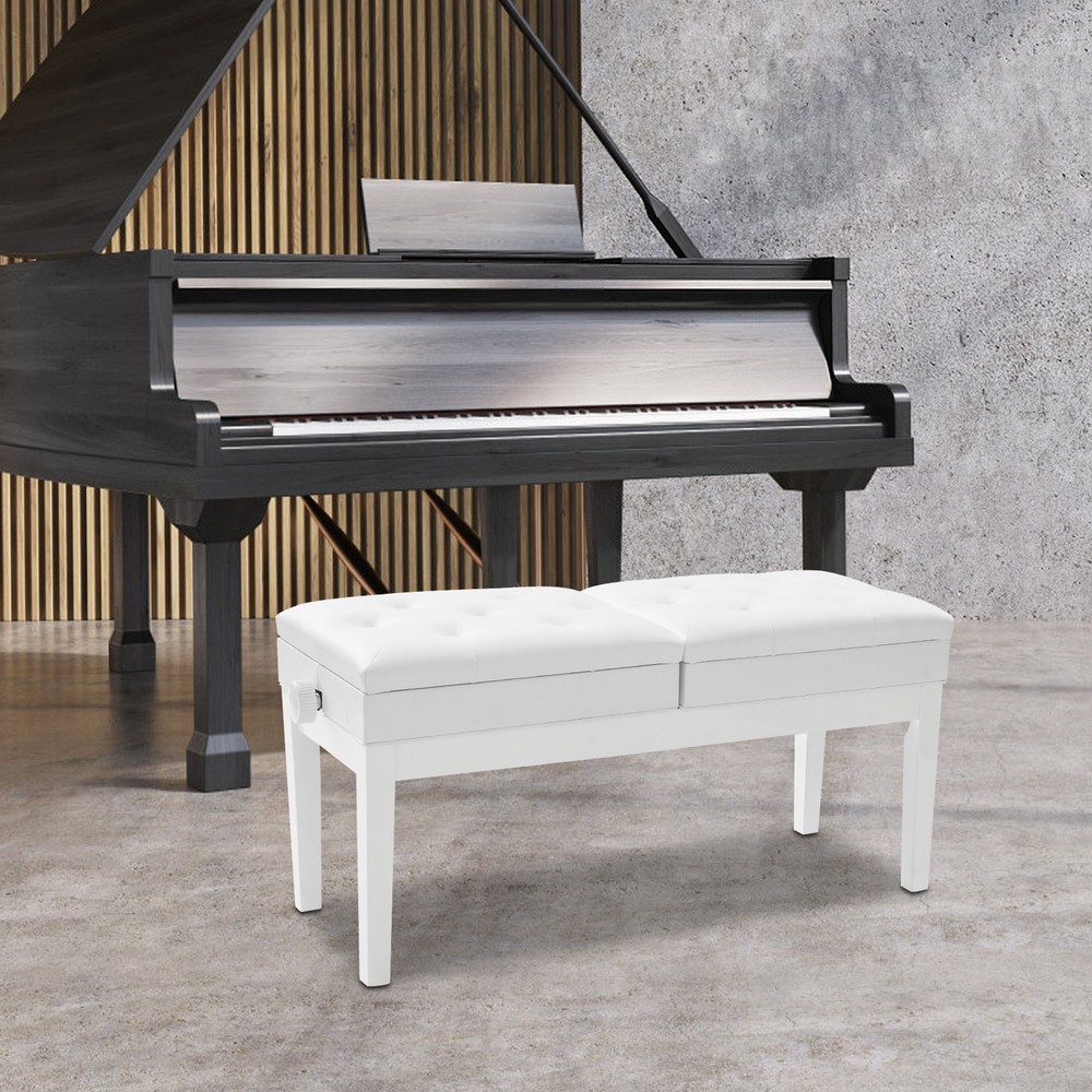 Adjustable Double Seater Piano Bench with Storage, Durable & Elegant Design