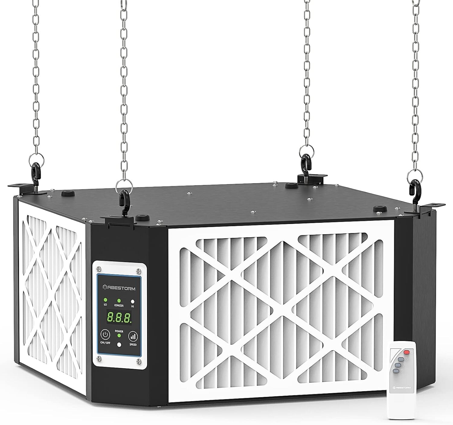 ABESTORM 1350CFM Hanging Air Filter with Strong Vortex Fan, Shop Dust Collector