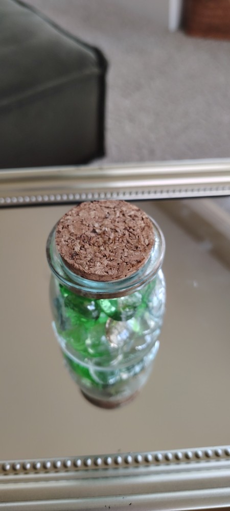 Butterfly marble Jar Infused With tumbled Uranium