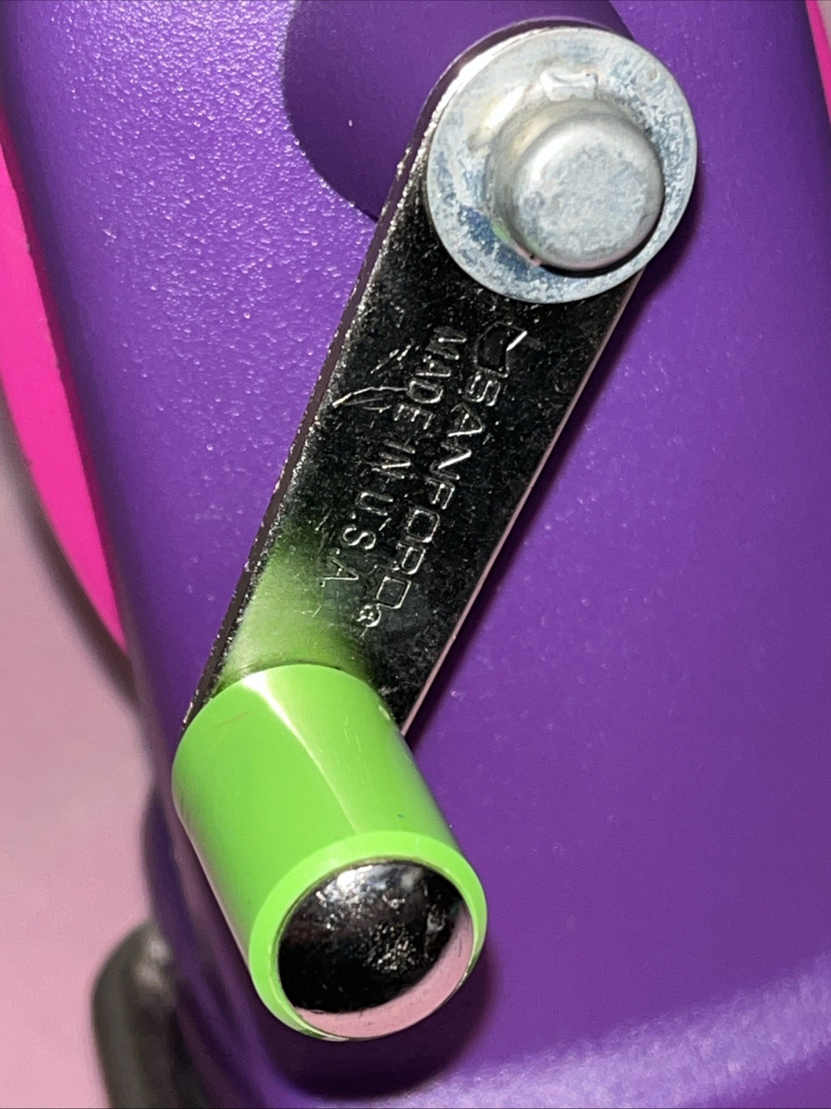 VINTAGE 90’s Nickelodeon Yikes! Neon Desktop Manual Crank Pencil Sharpener