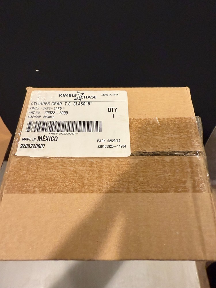 Kimble Chase Graduated Cylinder 20022-2000, 2000 mL, New Open Box