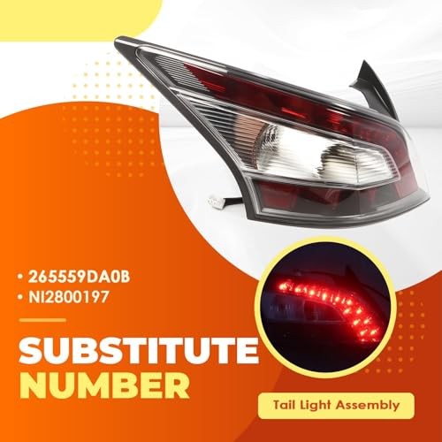 Outer Tail Light Assembly Compatible with Maxima 2012 2013 2014 Driver Left