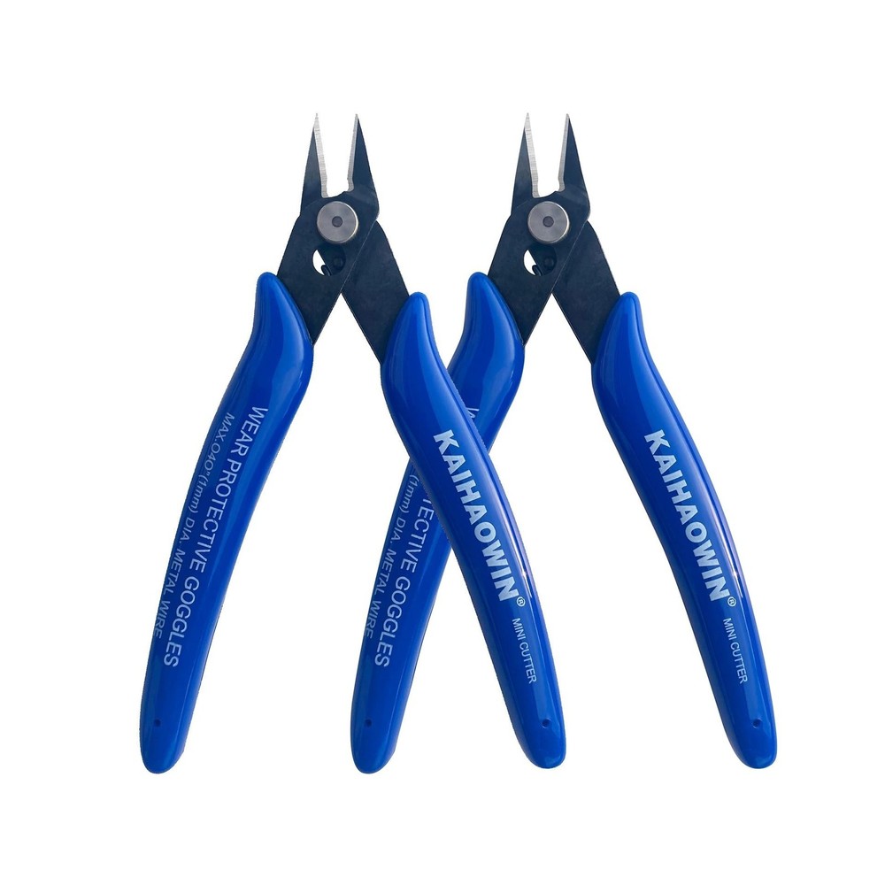 KAIHAOWIN Micro Wire Cutters with Spring, 2 Pack, 5 inch Precision Mini Flush...