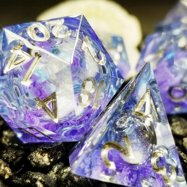 Sage's Mystic Souls Liquid Core Sharp Edge Resin Dice Set