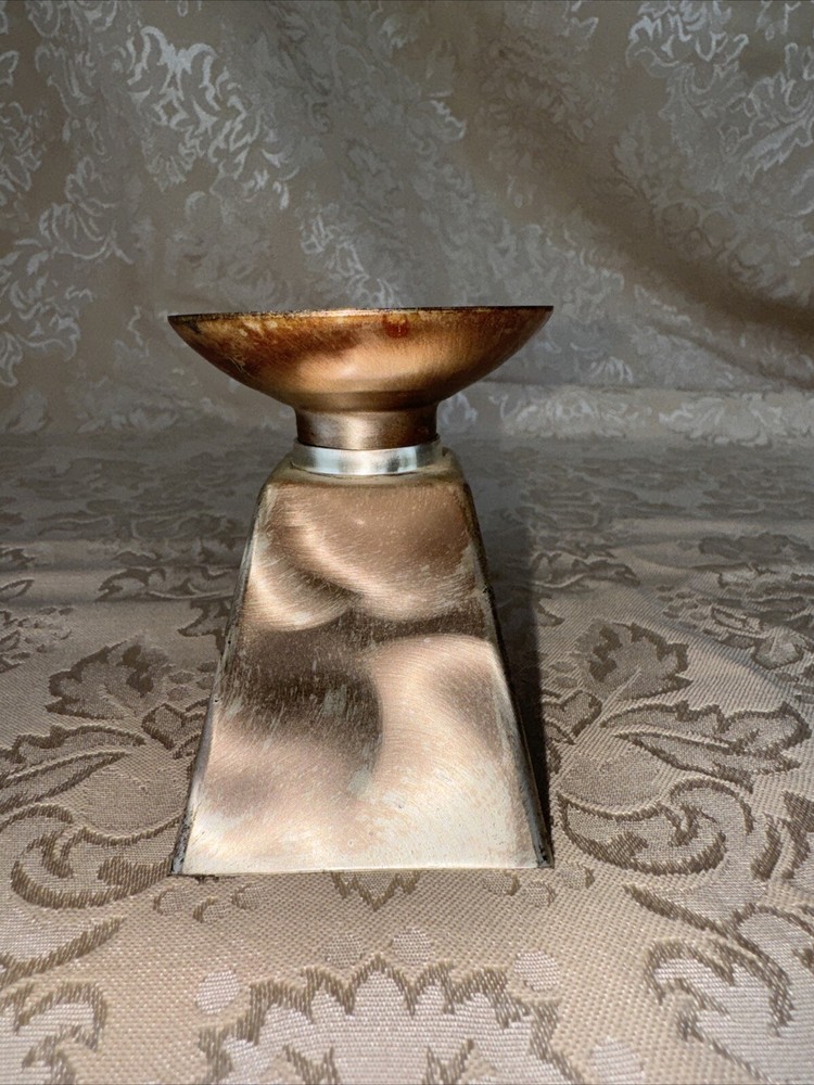 1960s WMF IKORA Silver Plate E.P. Brass Candle Holders Germany 3" #4847