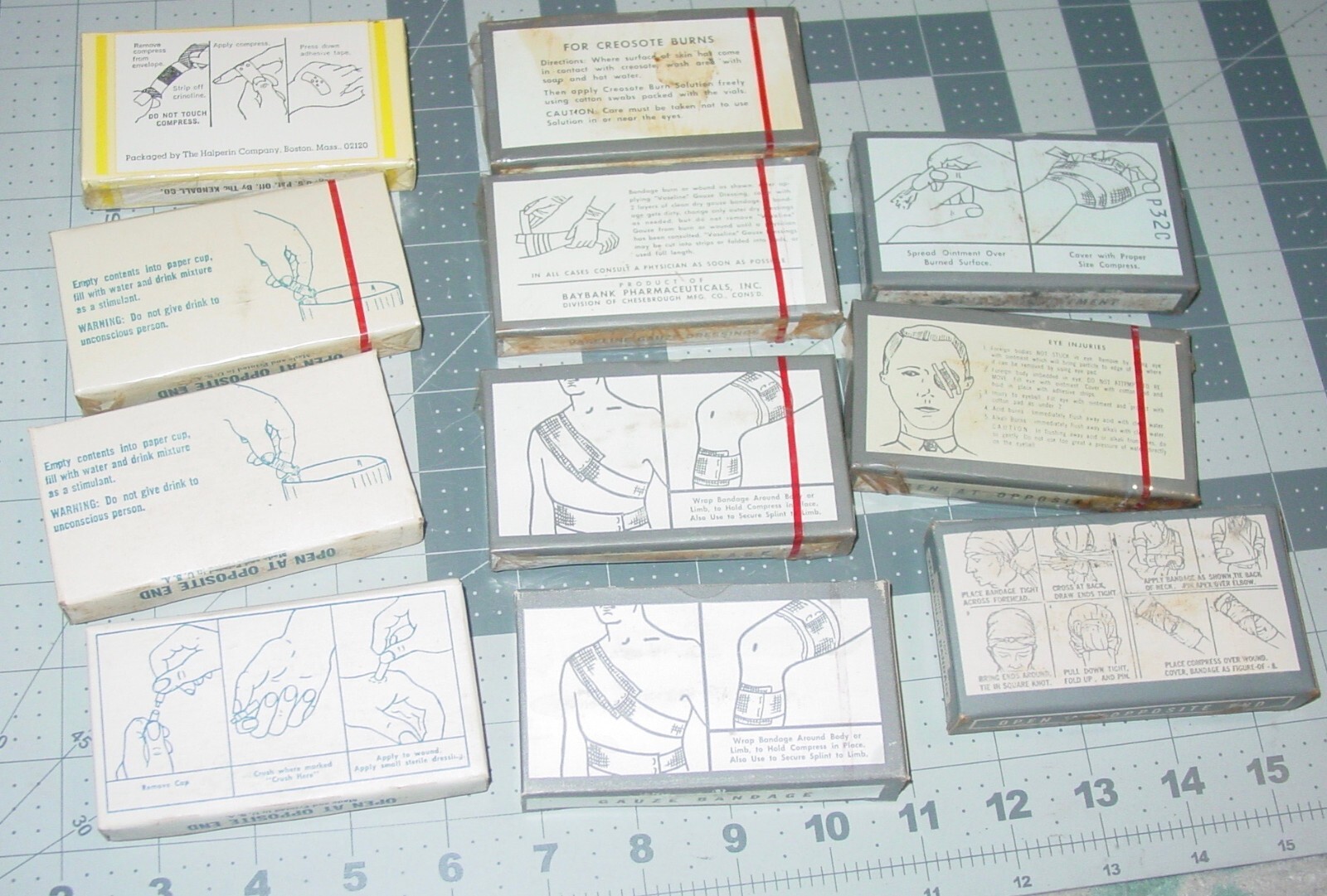 Vintage MSA Mine Safety Power Company Metal Mount First Aid Kit w/Contents USA