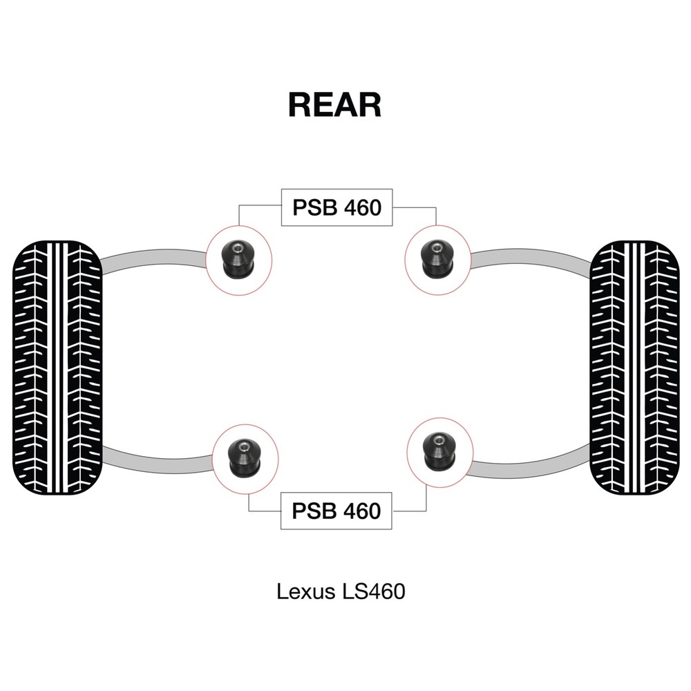 4x Lexus LS 460 (07-20) Front Upper Control Arm Polyurethane Bushing Kit