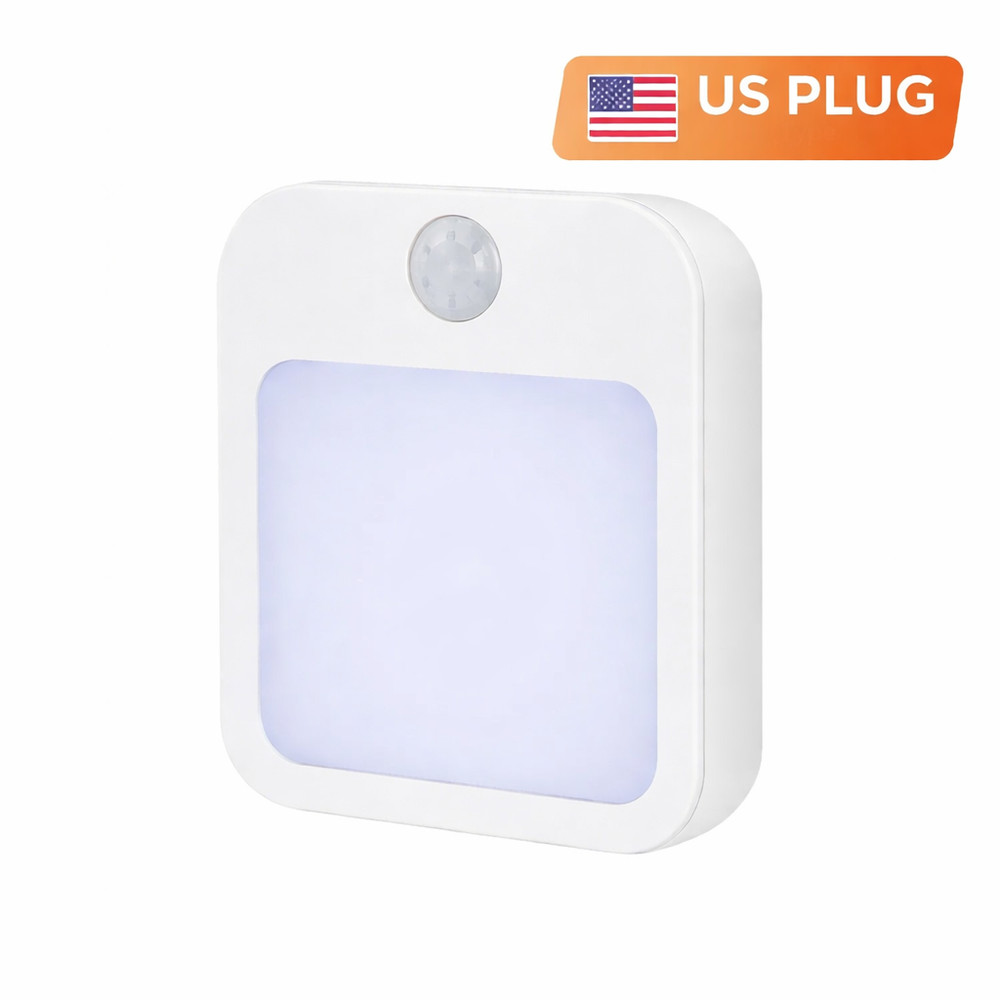 Motion Sensor LED Night Light | US EU Plug | Adjustable Brightness | Auto ON/OFF