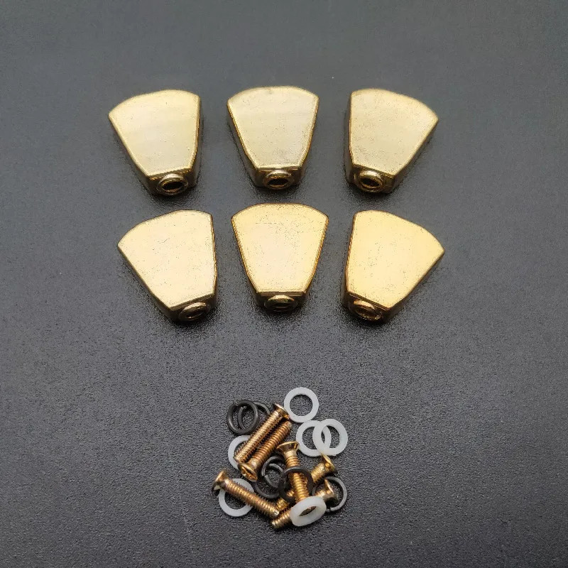 6-piece trapezoidal metal guitar tuning knobs, tuner replacement buttons, knobs