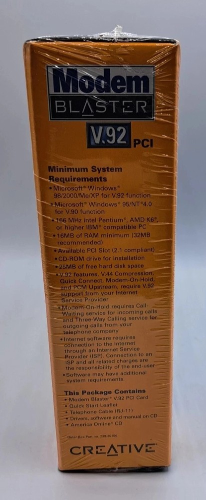 Creative Modem Blaster v.92 PCI NIB Sealed