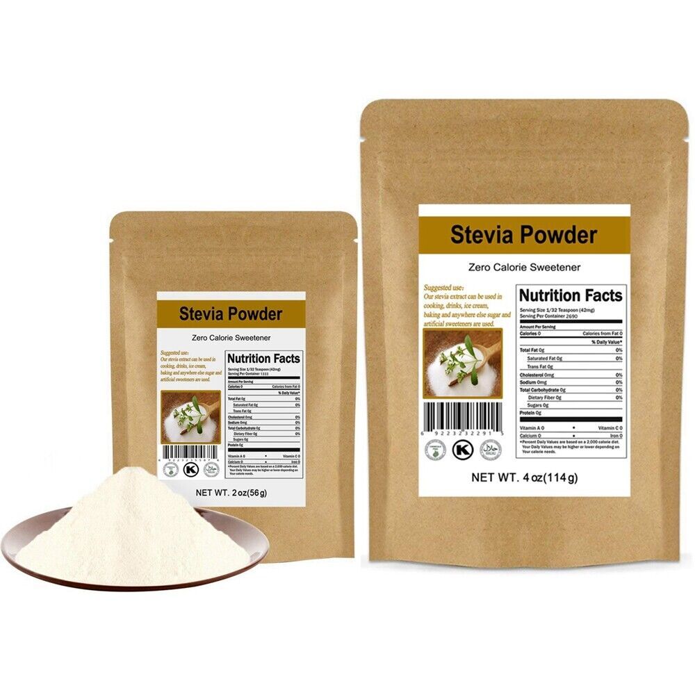 PURE STEVIA EXTRACT POWDER STEVIOSIDES NATURAL SWEETENER 0 Cal SUGAR SUBSTITUBES